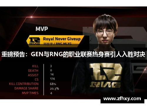 重磅预告：GEN与RNG的职业联赛热身赛引人入胜对决